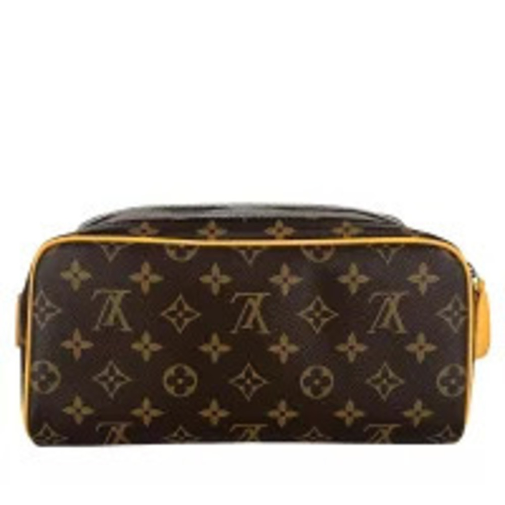 Louis Vuitton Yellow Brown Shoulder Bag Monogram Saffron Brown Dopp Macassar